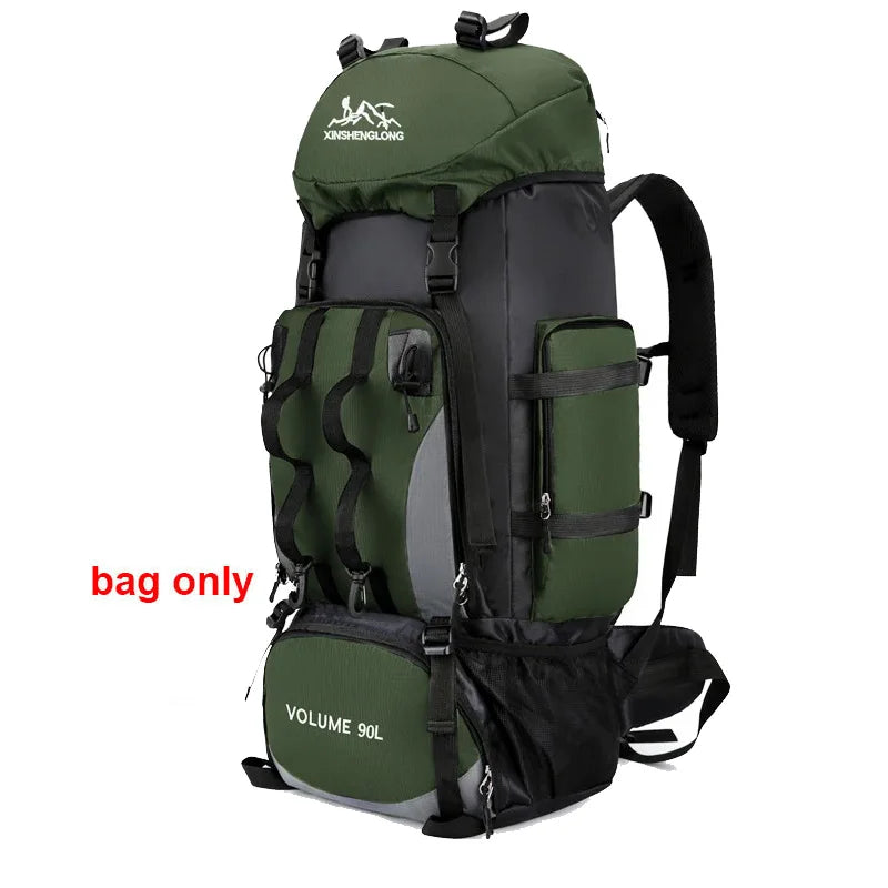 90L Waterproof Hiking Backpack – Large Capacity Trekking & Camping Rucksack for Men